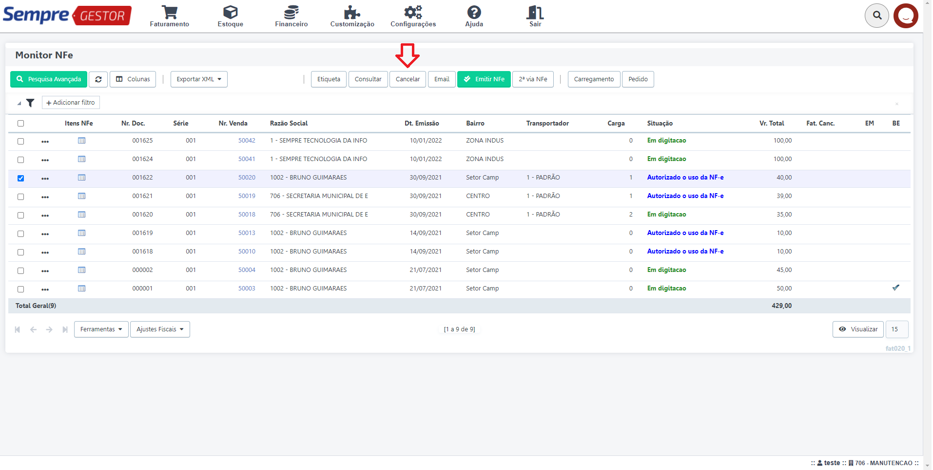Manual De Instru es GES021 Como Cancelar Uma Nota Fiscal 